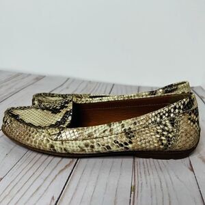 GEOX Respira Snakeskin Leather Loafers